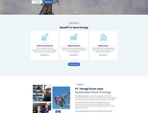 Project Website Company Profile PT. Tanagi Surya Jaya