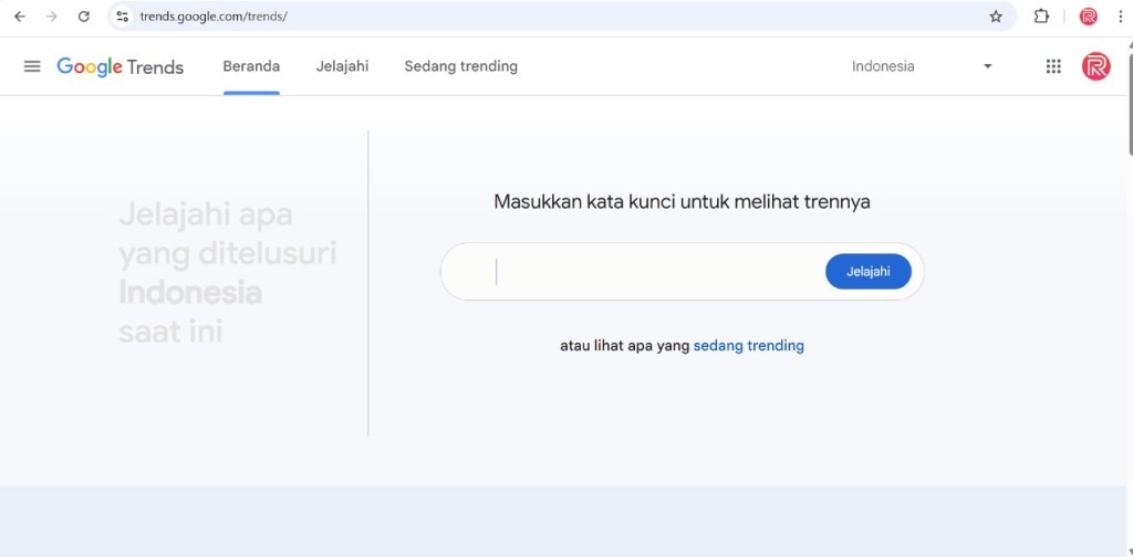 cara menggunakan google trend