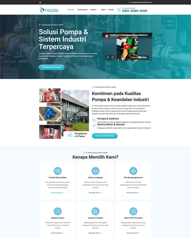 Website redesign company profile PT Banyutama Karya Teknik
