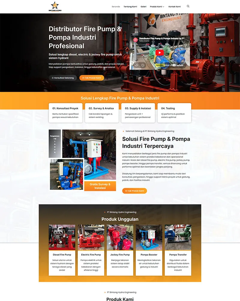 Website redesign company profile PT Bintang Hydro Engineering