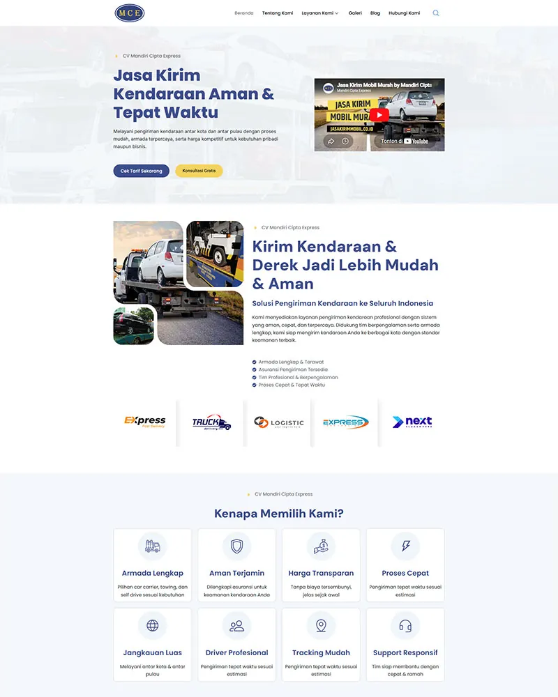 Website redesign bisnis CV Mandiri Cipta Express