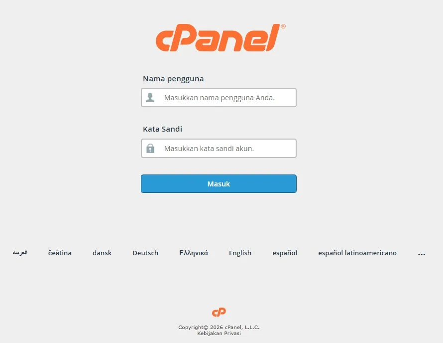 cara hosting web