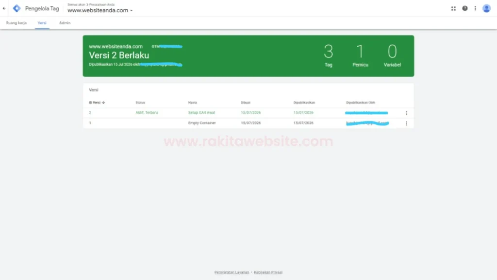 cara pasang google analytics di website 