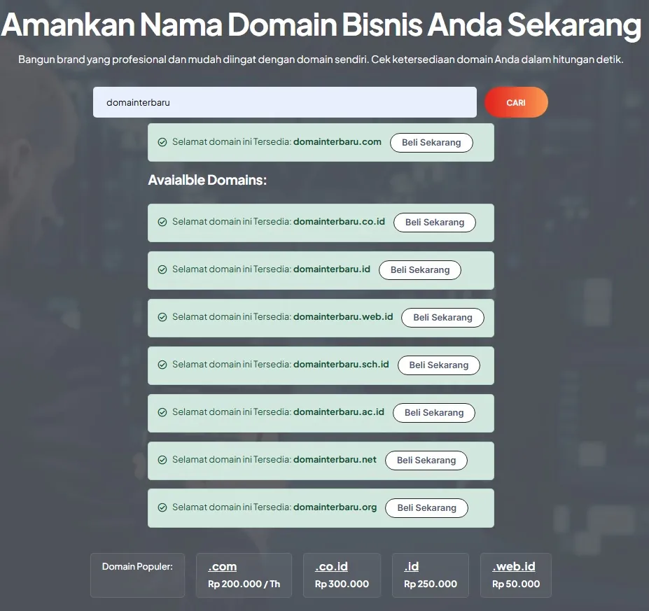 harga domain .com