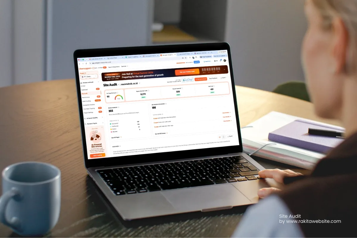 audit website melalui ubersuggest