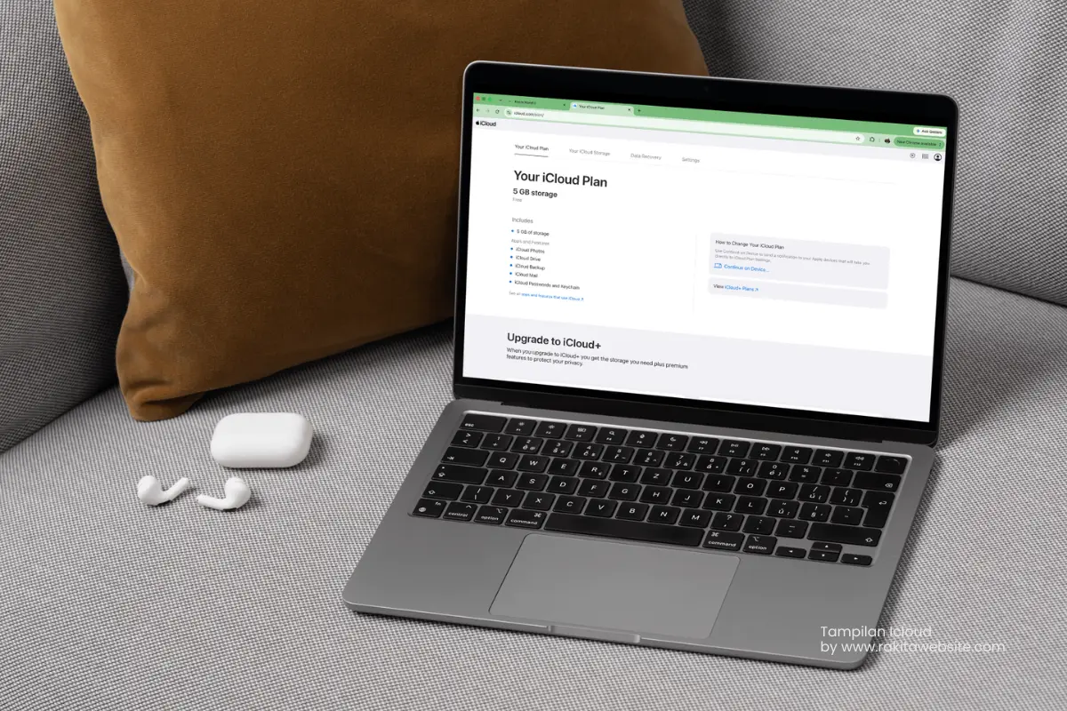 tampilan icloud plan di macbook