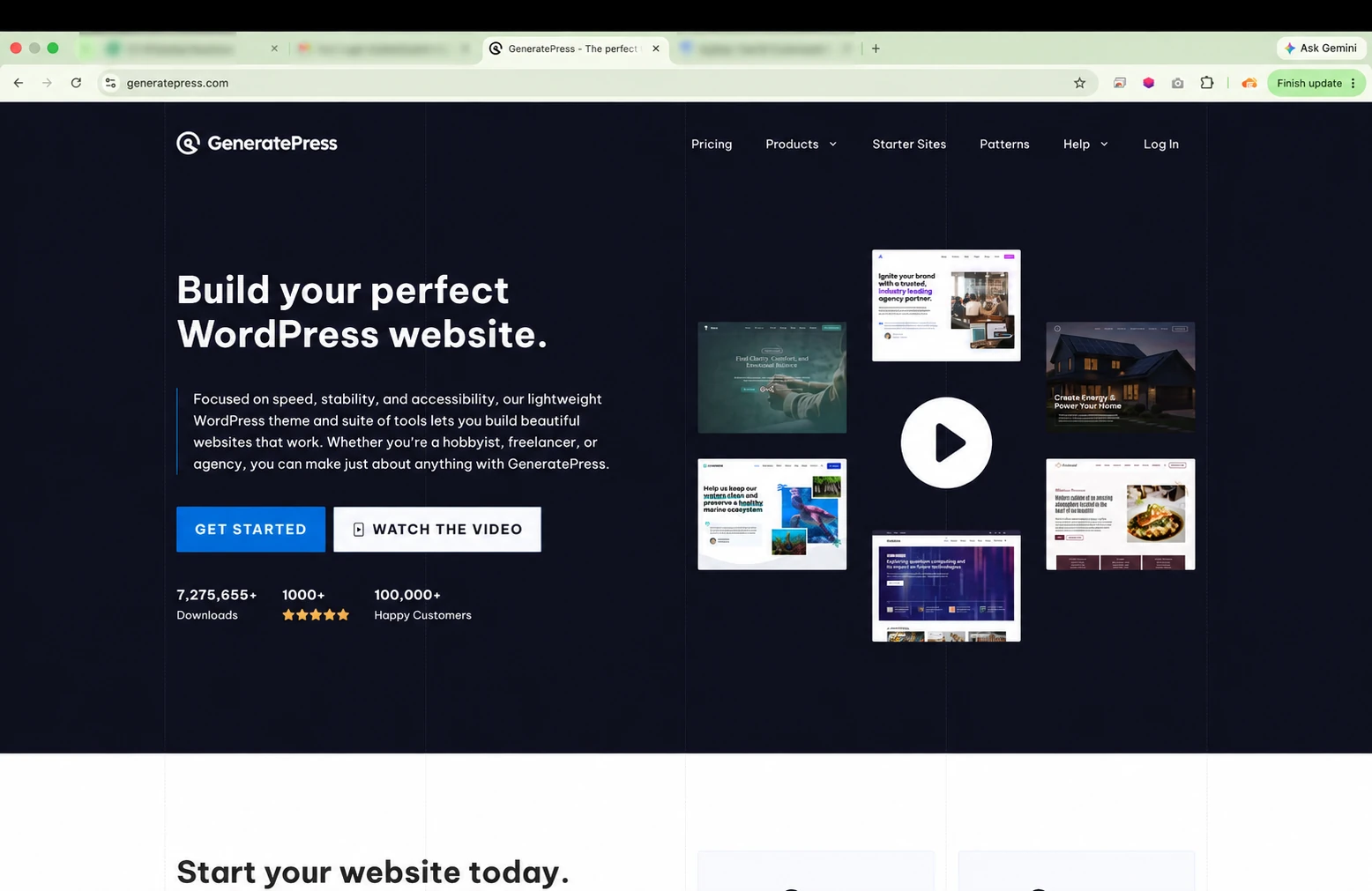 Halaman resmi tema WordPress GeneratePress